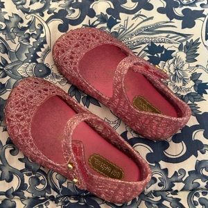 Mini Melissa Pink Glitter Shoes